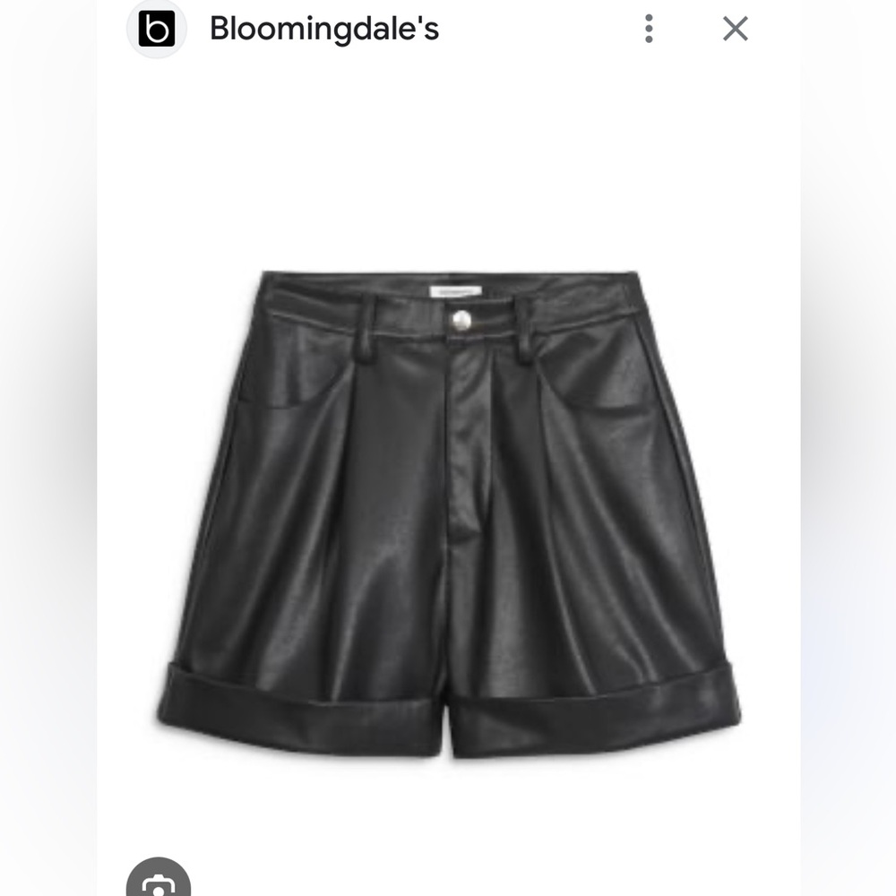 WeWoreWhat Black Faux Leather Skorts/Shorts w/ cuff